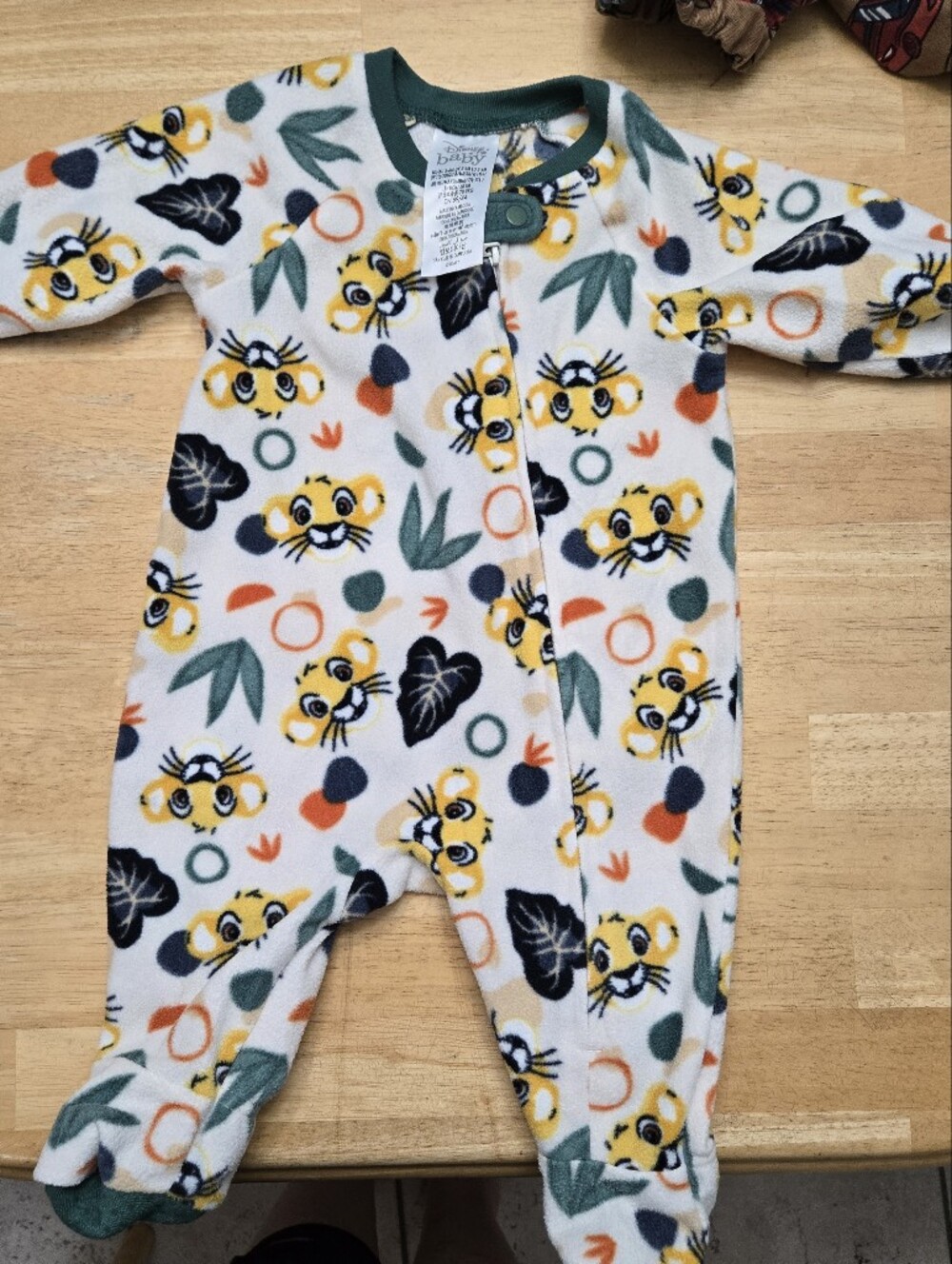 Disney Yellow & Green Tiger Print Fleece One-Piece